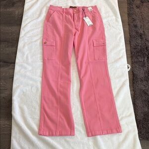 Judy Blue Pink Straight Leg Cargo Pants